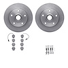 6312-73045 Brake Rotors with 3000-Series Ceramic Brake Pads Kit with Hardware, 1999-2004 Audi/Volkswagen, Position: Front - image 1