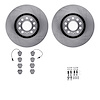 6312-73046 Brake Rotors with 3000-Series Ceramic Brake Pads Kit with Hardware, 1999-2005 Audi/Volkswagen, Position: Front - image 1