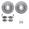 6312-73047 Brake Rotors with 3000-Series Ceramic Brake Pads Kit with Hardware, 1998-2008 Audi/Volkswagen, Position: Front - image 1