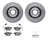 6312-73051 Brake Rotors with 3000-Series Ceramic Brake Pads Kit with Hardware, 2000-2009 Audi/Volkswagen, Position: Front - image 1