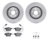 6312-73052 Brake Rotors with 3000-Series Ceramic Brake Pads Kit with Hardware, 2005-2011 Audi/Volkswagen, Position: Front - image 1