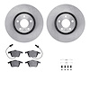 6312-73053 Brake Rotors with 3000-Series Ceramic Brake Pads Kit with Hardware, 2005-2011 Audi/Volkswagen, Position: Front - image 1
