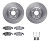6312-73068 Brake Rotors with 3000-Series Ceramic Brake Pads Kit with Hardware, 2008-2011 Audi/Volkswagen, Position: Front - image 1