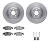 6312-73069 Brake Rotors with 3000-Series Ceramic Brake Pads Kit with Hardware, 2008-2011 Audi/Volkswagen, Position: Front - image 1