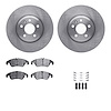 6312-73070 Brake Rotors with 3000-Series Ceramic Brake Pads Kit with Hardware, 2012-2017 Audi/Volkswagen, Position: Front - image 1