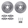 6312-73071 Brake Rotors with 3000-Series Ceramic Brake Pads Kit with Hardware, 2009-2012 Audi/Volkswagen, Position: Front - image 1