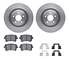 6312-73074 Brake Rotors with 3000-Series Ceramic Brake Pads Kit with Hardware, 2008-2017 Audi/Volkswagen, Position: Rear - image 1