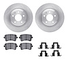 6312-73075 Brake Rotors with 3000-Series Ceramic Brake Pads Kit with Hardware, 2008-2017 Audi/Volkswagen, Position: Rear - image 1