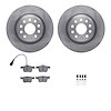 6312-73088 Brake Rotors with 3000-Series Ceramic Brake Pads Kit with Hardware, Fits Select Audi/Volkswagen, Position: Rear - image 1