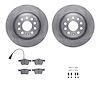6312-73089 Brake Rotors with 3000-Series Ceramic Brake Pads Kit with Hardware, Fits Select Audi/Volkswagen, Position: Rear - image 1