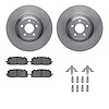 6312-73092 Brake Rotors with 3000-Series Ceramic Brake Pads Kit with Hardware, Fits Select Audi/Volkswagen, Position: Front - image 1
