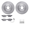 6312-73096 Brake Rotors with 3000-Series Ceramic Brake Pads Kit with Hardware, Fits Select Audi/Volkswagen, Position: Front - image 1