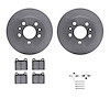 6312-74005 Brake Rotors with 3000-Series Ceramic Brake Pads Kit with Hardware, 1972-1978 Audi/Volkswagen, Position: Front - image 1