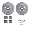 6312-74006 Brake Rotors with 3000-Series Ceramic Brake Pads Kit with Hardware, 1979-1985 Audi/Volkswagen, Position: Front
