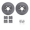 6312-74009 Brake Rotors with 3000-Series Ceramic Brake Pads Kit with Hardware, 1973-1978 Audi/Volkswagen, Position: Front - image 1