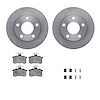 6312-74026 Brake Rotors with 3000-Series Ceramic Brake Pads Kit with Hardware, 1996-2001 Audi/Volkswagen, Position: Rear - image 1
