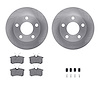 6312-74031 Brake Rotors with 3000-Series Ceramic Brake Pads Kit with Hardware, 1997-2002 Audi/Volkswagen, Position: Rear - image 1