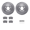 6312-74032 Brake Rotors with 3000-Series Ceramic Brake Pads Kit with Hardware, 2001-2003 Audi/Volkswagen, Position: Rear - image 1
