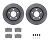 6312-74034 Brake Rotors with 3000-Series Ceramic Brake Pads Kit with Hardware, 1999-2004 Audi/Volkswagen, Position: Rear - image 1