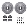 6312-74035 Brake Rotors with 3000-Series Ceramic Brake Pads Kit with Hardware, 1999-1999 Audi/Volkswagen, Position: Rear - image 1