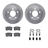 6312-74036 Brake Rotors with 3000-Series Ceramic Brake Pads Kit with Hardware, 2002-2004 Audi/Volkswagen, Position: Rear - image 1
