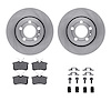 6312-74037 Brake Rotors with 3000-Series Ceramic Brake Pads Kit with Hardware, 2003-2006 Audi/Volkswagen, Position: Rear - image 1