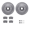 6312-74038 Brake Rotors with 3000-Series Ceramic Brake Pads Kit with Hardware, 1985-1998 Audi/Volkswagen, Position: Rear - image 1