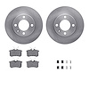 6312-74039 Brake Rotors with 3000-Series Ceramic Brake Pads Kit with Hardware, 1986-1988 Audi/Volkswagen, Position: Rear - image 1