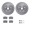 6312-74040 Brake Rotors with 3000-Series Ceramic Brake Pads Kit with Hardware, 1994-1998 Audi/Volkswagen, Position: Rear - image 1