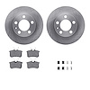 6312-74041 Brake Rotors with 3000-Series Ceramic Brake Pads Kit with Hardware, 1998-1998 Audi/Volkswagen, Position: Rear - image 1