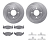 6312-74044 Brake Rotors with 3000-Series Ceramic Brake Pads Kit with Hardware, 1984-1993 Audi/Volkswagen, Position: Front - image 1