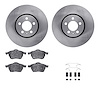 6312-74052 Brake Rotors with 3000-Series Ceramic Brake Pads Kit with Hardware, 1998-1999 Audi/Volkswagen, Position: Front - image 1