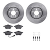 6312-74053 Brake Rotors with 3000-Series Ceramic Brake Pads Kit with Hardware, 1999-2010 Audi/Volkswagen, Position: Front - image 1