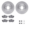 6312-74056 Brake Rotors with 3000-Series Ceramic Brake Pads Kit with Hardware, 1986-2002 Audi/Volkswagen, Position: Front - image 1
