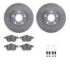 6312-74062 Brake Rotors with 3000-Series Ceramic Brake Pads Kit with Hardware, 1998-1998 Audi/Volkswagen, Position: Front - image 1
