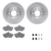 6312-74068 Brake Rotors with 3000-Series Ceramic Brake Pads Kit with Hardware, 1993-1993 Audi/Volkswagen, Position: Front - image 1