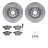 6312-74075 Brake Rotors with 3000-Series Ceramic Brake Pads Kit with Hardware, 2006-2011 Audi/Volkswagen, Position: Front - image 1