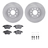 6312-74079 Brake Rotors with 3000-Series Ceramic Brake Pads Kit with Hardware, 2005-2018 Audi/Volkswagen, Position: Front