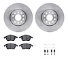 6312-74082 Brake Rotors with 3000-Series Ceramic Brake Pads Kit with Hardware, 2005-2018 Audi/Volkswagen, Position: Front - image 1