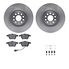 6312-74086 Brake Rotors with 3000-Series Ceramic Brake Pads Kit with Hardware, 2008-2013 Audi/Volkswagen, Position: Front - image 1