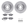 6312-74088 Brake Rotors with 3000-Series Ceramic Brake Pads Kit with Hardware, 2009-2020 Audi/Volkswagen, Position: Front - image 1