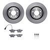 6312-74091 Brake Rotors with 3000-Series Ceramic Brake Pads Kit with Hardware, Fits Select Audi/Volkswagen, Position: Rear - image 1