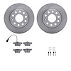 6312-74094 Brake Rotors with 3000-Series Ceramic Brake Pads Kit with Hardware, Fits Select Audi/Volkswagen, Position: Rear - image 1