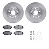 6312-75008 Brake Rotors with 3000-Series Ceramic Brake Pads Kit with Hardware, 1993-1994 Lexus/Toyota/Scion, Position: Front - image 1