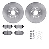 6312-75010 Brake Rotors with 3000-Series Ceramic Brake Pads Kit with Hardware, 1993-2010 Lexus/Toyota/Scion, Position: Front - image 1