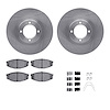 6312-76026 Brake Rotors with 3000-Series Ceramic Brake Pads Kit with Hardware, 1985-1988 Lexus/Toyota/Scion, Position: Front - image 1