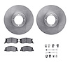 6312-76042 Brake Rotors with 3000-Series Ceramic Brake Pads Kit with Hardware, 1984-1985 Lexus/Toyota/Scion, Position: Front - image 1