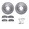 6312-76043 Brake Rotors with 3000-Series Ceramic Brake Pads Kit with Hardware, 1986-1989 Lexus/Toyota/Scion, Position: Front - image 1