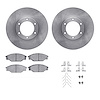 6312-76046 Brake Rotors with 3000-Series Ceramic Brake Pads Kit with Hardware, 1987-1988 Lexus/Toyota/Scion, Position: Front