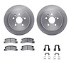 6312-76058 Brake Rotors with 3000-Series Ceramic Brake Pads Kit with Hardware, 1996-1997 Lexus/Toyota/Scion, Position: Rear - image 1
